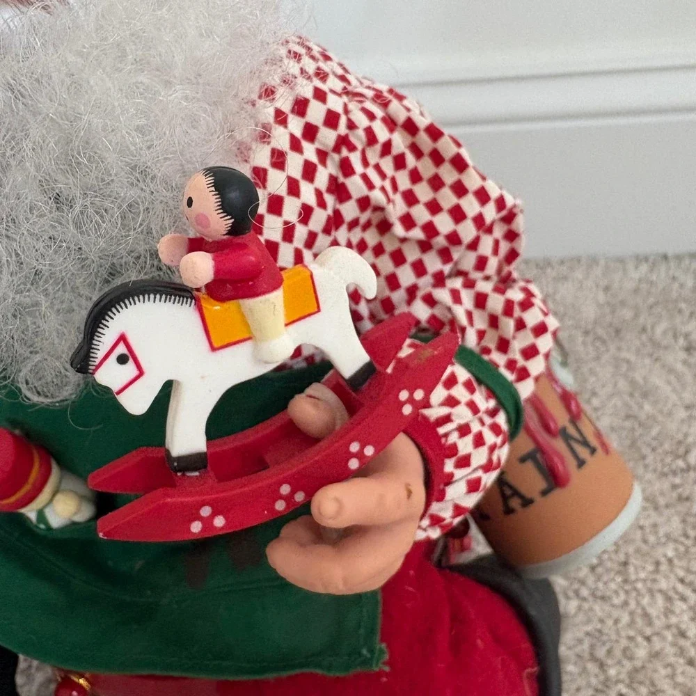 Animated Santa Claus 1995 Holiday Creations‎ Drum Rocking Horse Christmas WORKS